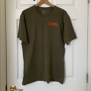 Olive green and orange t shirt